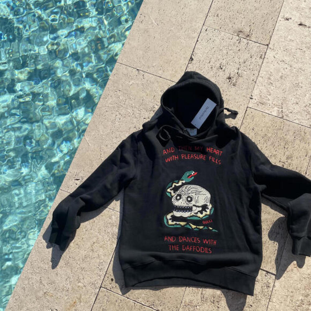 Gucci Embroidered Skull & Snake Hoodie RARE Authenticated L